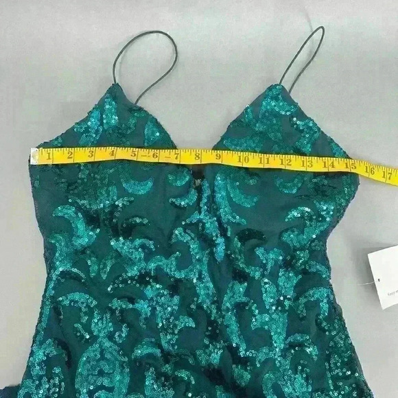 Lovely Day Mini Dress Womens Large Mesh Sequin Y2K Glam Party Sparkly Cocktail - Picture 6 of 10